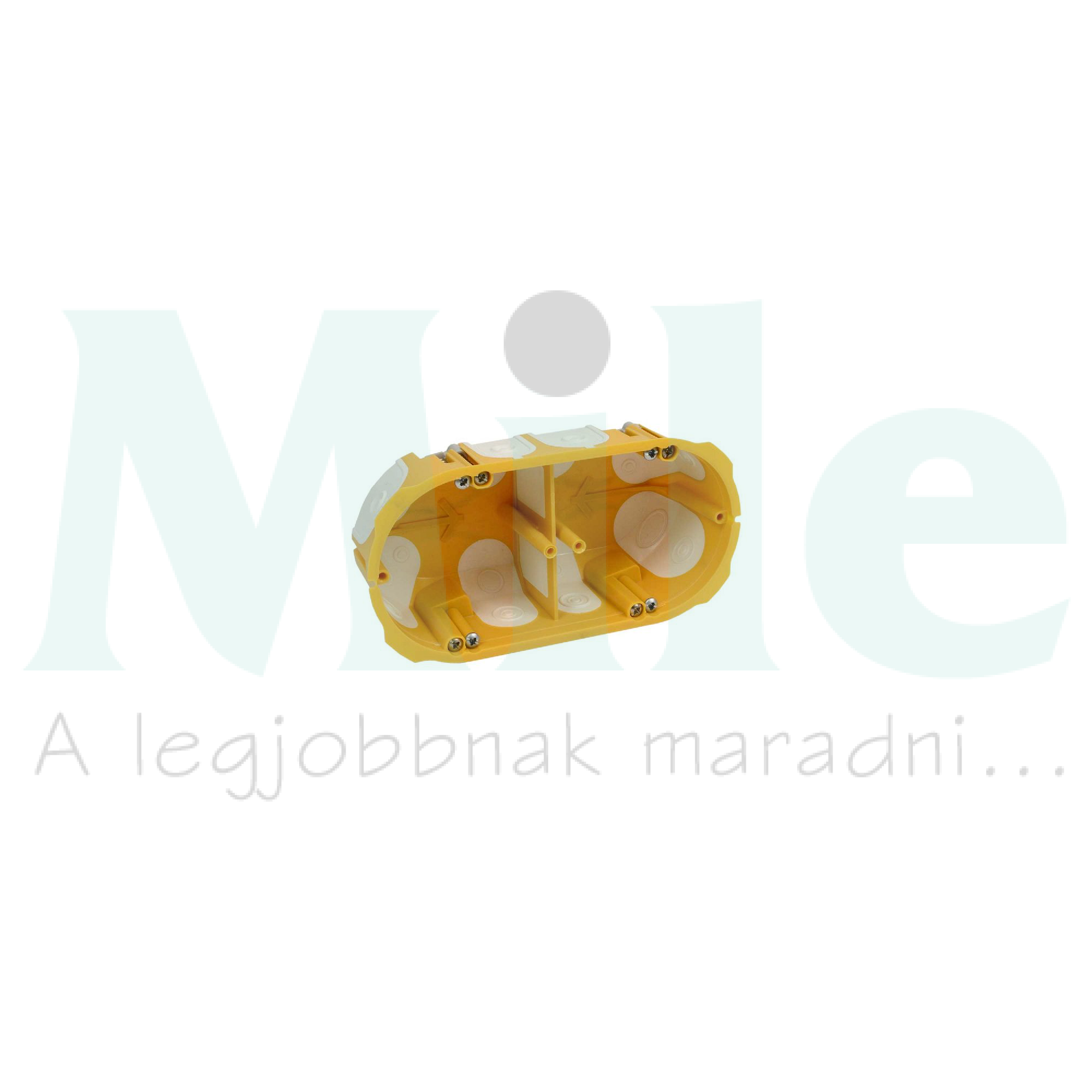 Gipszkarton szerelvénydoboz gumis 2-es ovális 138mmx 68mm x műanyag sárga csavarral KPL KOPOS